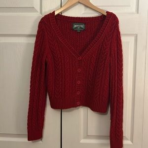 Red Button Up Sweater/Cardigan